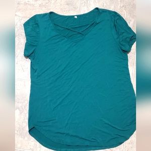 Unique criss criss cross neck t-shirt